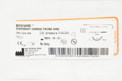 A&E Medical 024-200 2.0 Myo/Wire Temporary Cardiac Pacing Wire 1/2 26 x 89mm